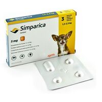 SIMPARICA 5 MG (1,3-2,5 KG) X 3 TABLETE