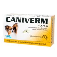 CANIVERM PALATABIL 0.175 G - 10 TABLETE (PISICI SI CAINI DE TALIE MICA)