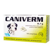 CANIVERM PALATABIL 0.7 G - 100 TABLETE (CAINI SI PISICI)