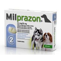 MILPRAZON CAINE 2.5MG/25MG (<5KG) X 2 TABLETE