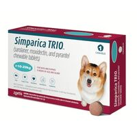 SIMPARICA TRIO CAINI 24 MG (10-20 KG) - 1 COMPRIMAT MASTICABIL