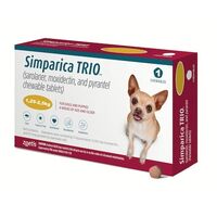 SIMPARICA TRIO CAINI 3 MG (1.25-2.5 KG) - 1 COMPRIMAT MASTICABIL