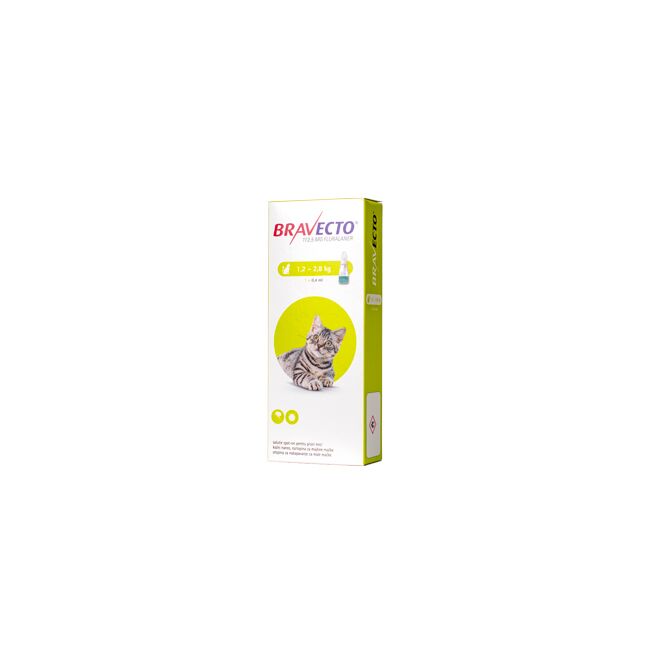 BRAVECTO 112.5 MG - SOLUTIE SPOT-ON PENTRU PISICI DE TALIE MICA (1.2 - 2.8 KG)
