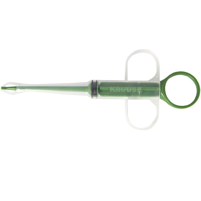 Dispozitiv de administrat tablete animalelor cu piston, varf din cauciuc moale