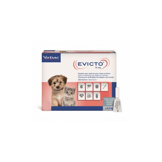 EVICTO caine si pisica 15 mg (SUB 2.5 kg ) - 1 PIPETA