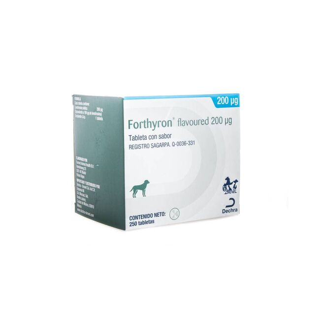 FORTHYRON 200 MCG - 50 TABLETE PALATABILE (TRATAMENT HIPOTIROIDISM CANIN)
