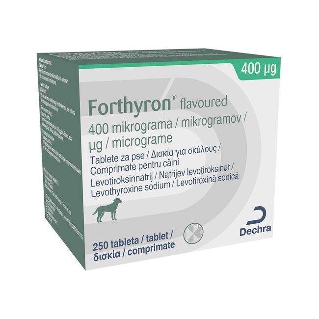 FORTHYRON 400 MCG - 250 TABLETE PALATABILE (TRATAMENT HIPOTIROIDISM CANIN)