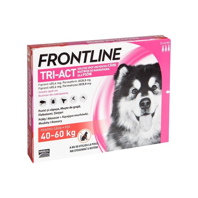 FRONTLINE TRI-ACT XL CAINE DOG (40-60 KG) - 3 PIPETE