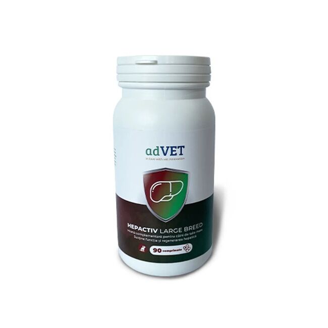 Hepactiv Large Breed AdVet - 90 comprimate