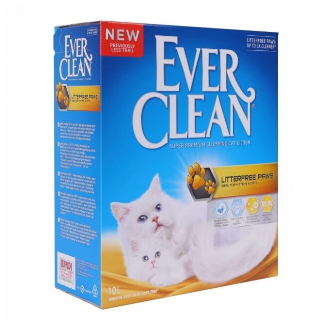 Nisip Litieră Pisici EVER CLEAN LITTERFREE PAWS – pentru pisici cu blană lungă 10L