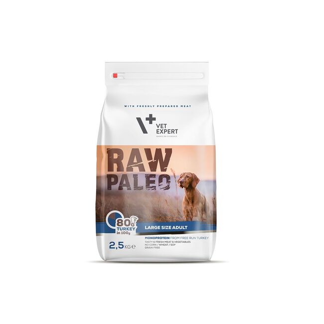 RAW PALEO LARGE SIZE ADULT - HRANA USCATA CAINE ADULT RASE MARI - 2.5 KG