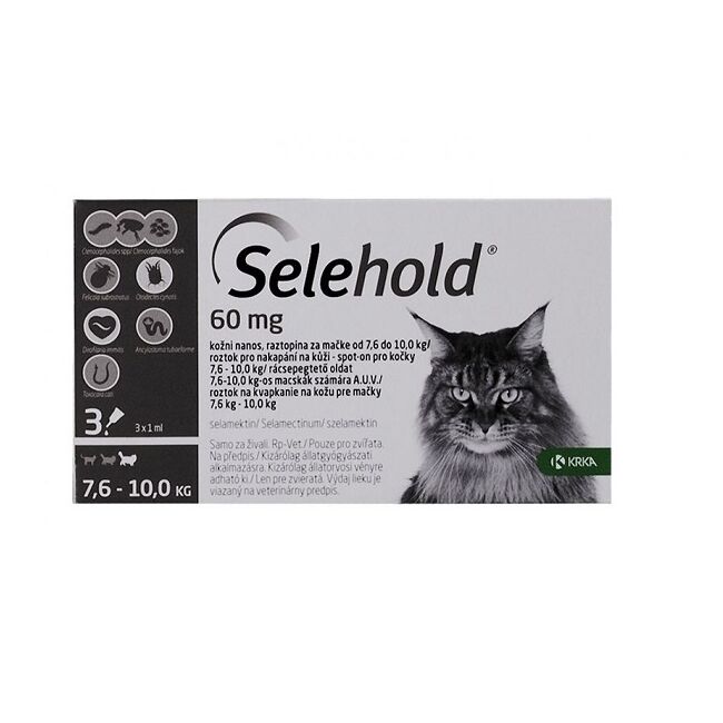 SELEHOLD CAT 60 MG / ML (7.6 - 10 KG) 3 PIPETE x 1 ML