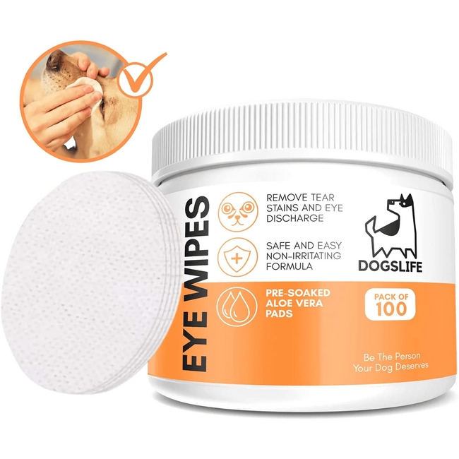 Servetele oculare Dogslife cu Aloe Vera - Pachet 100 buc