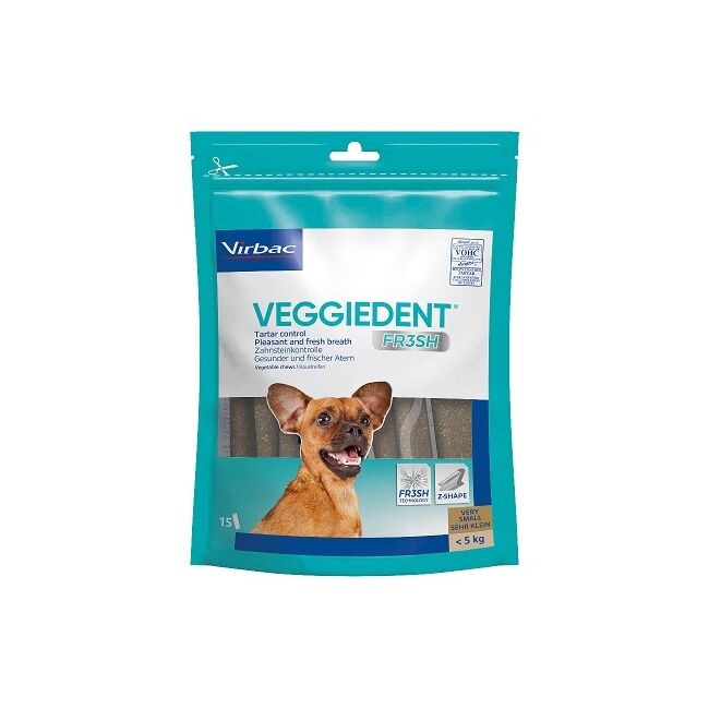 VEGGIEDENT DETAL CHEW FR3SH VERY SMALL DOG XS (< 5KG) - 15 BUCATI