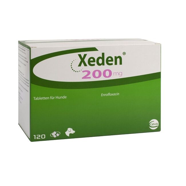 XEDEN 200 MG (ENROFLOXACINA) - 120 TABLETE PALATABILE
