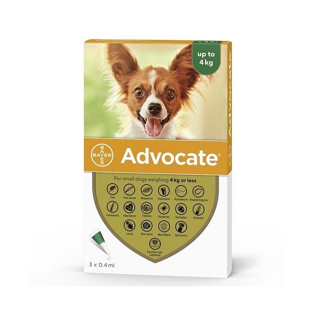 ADVOCATE 40 CAINE (0 - 4 KG) -  3 PIPETE