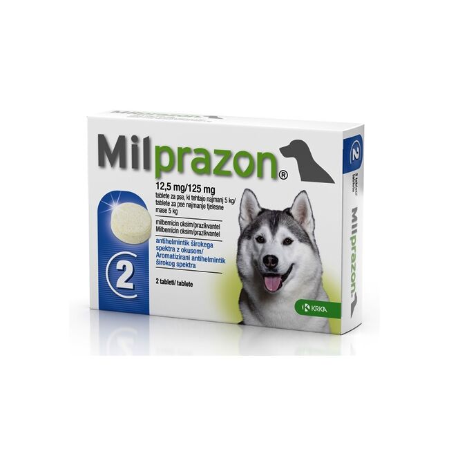 MILPRAZON CAINE 12.5MG/125MG (5-25 KG) X 2 TABLETE