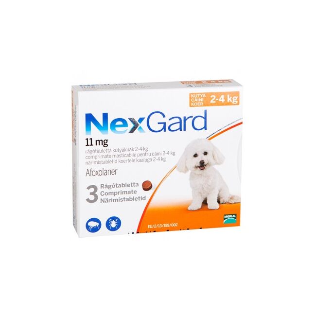 Nexgard Small Dog Caine S (2-4 Kg) - 3 Comprimate