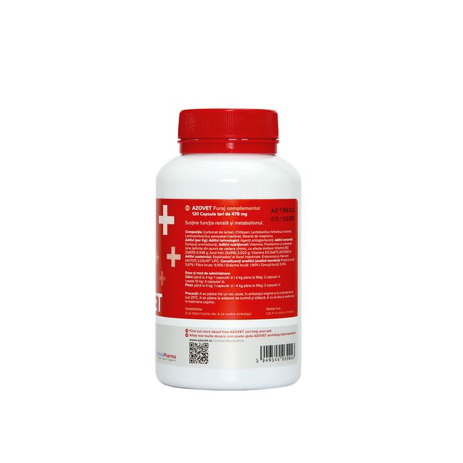 AZOVET 120 CAPSULE – Suport renal pentru câini și pisici