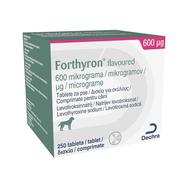 FORTHYRON 600 MCG - 250 TABLETE PALATABILE (TRATAMENT HIPOTIROIDISM CANIN)