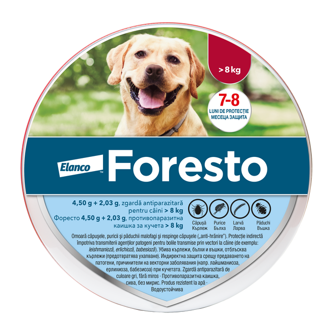Foresto Zgarda Antiparazitara Caini Mari - L (peste 8 Kg)