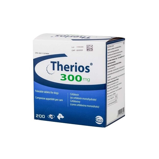 THERIOS 300 MG (CEFALEXINA) - 10 TABLETE PALATABILE