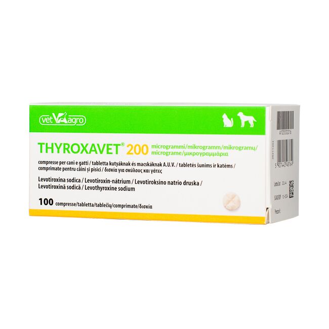 Thyroxavet 200 mcg x 100 tablete palatabile