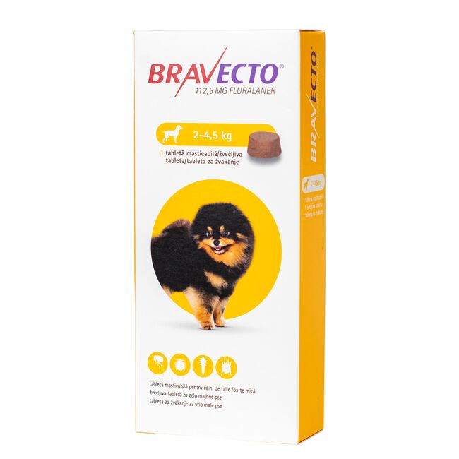 Bravecto 112,5 mg (2 - 4,5 Kg) - 1 Comprimat Masticabil