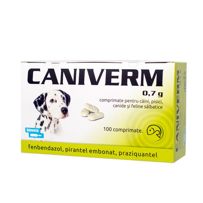 CANIVERM PALATABIL 0.7 G - 100 TABLETE (CAINI SI PISICI)