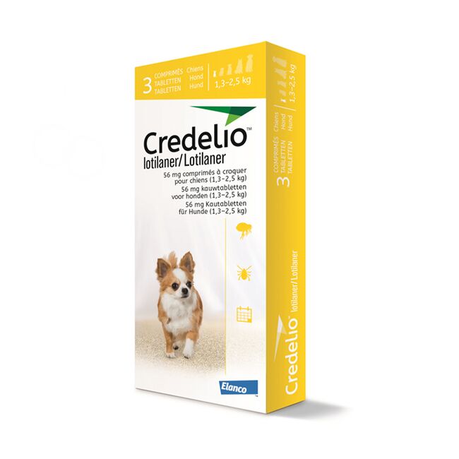 CREDELIO DOG 56.25 MG (1.3 - 2.5 KG) - 3 TABLETE MASTICABILE