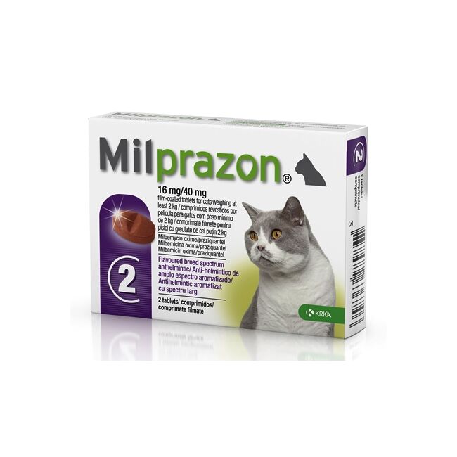 MILPRAZON PISICA 16MG/40MG (2-8 KG) X 2 TABLETE