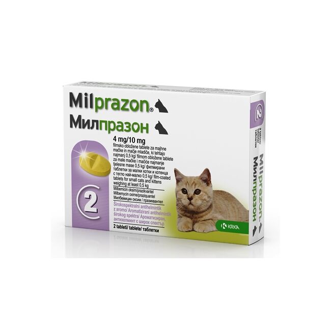 MILPRAZON PISICA 4MG/10MG (<2 KG) X 2 TABLETE