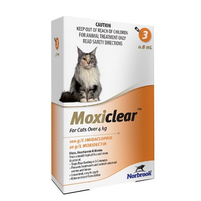 Moxiclear Cat L 0.8 ml (4-8 KG) x 3 PIPETE (portocaliu)