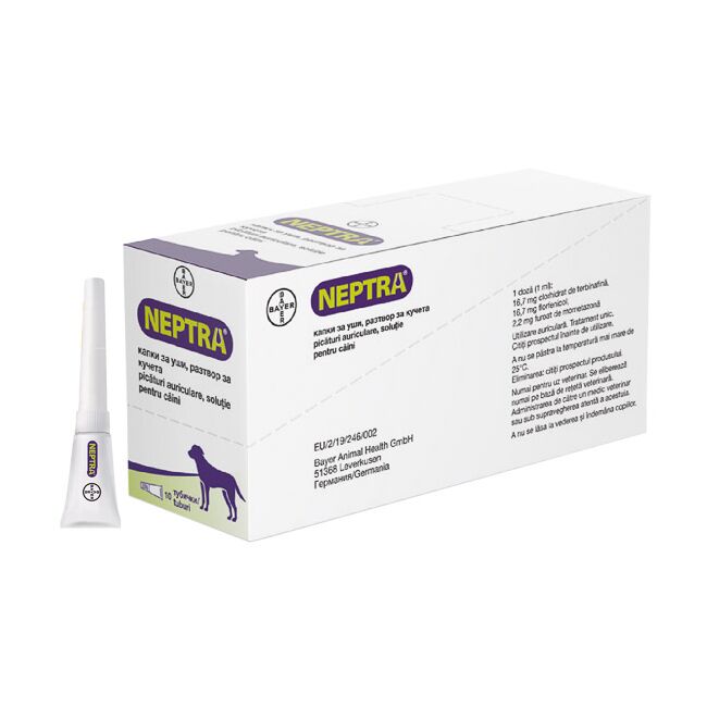 NEPTRA - PICATURI AURICULARE PENTRU CAINI 1 ML x 10 PIPETE