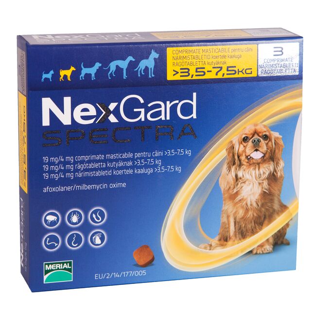 NEXGARD Spectra Dog Caine S (3.5-7.5 Kg) - 3 Comprimate