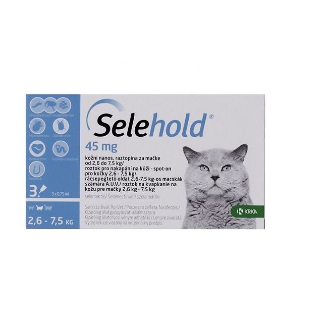 SELEHOLD CAT 45 MG / ML (2.6 - 7.5 KG) 3 PIPETE x 0.75 ML