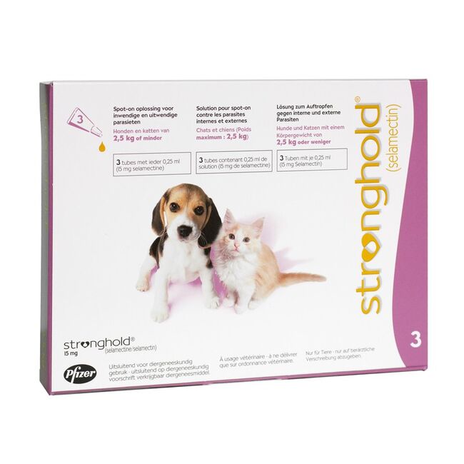 STRONGHOLD CAINE SI PISICA 15MG (<2,5 KG) - 3 PIPETE