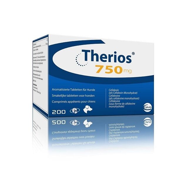 THERIOS 750 MG (CEFALEXINA) - 10 TABLETE PALATABILE