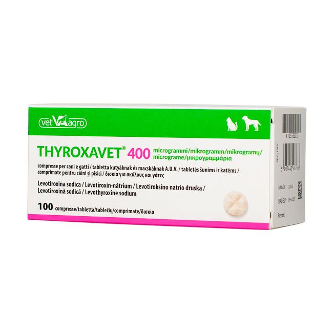 Thyroxavet 400 mcg x 100 tablete palatabile